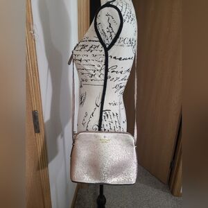 Kate Spade New York Barbiecore Blush Pink Metallic Crossbody Bag Purse